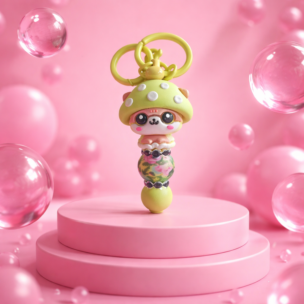 “Gylden  Mushroom Babe” Veskepynt